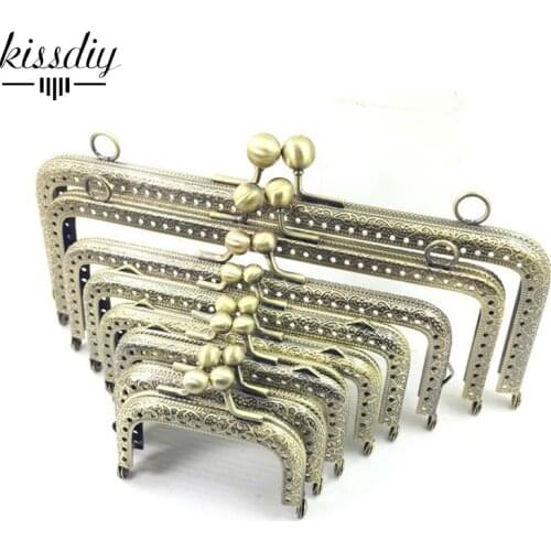 6.5/7.5/8.5/10.5/12.5/15/18/20cm DIY Metal square Frame Purse Handle Coin Bags Metal Kiss Clasp Lock Frame Accessories
