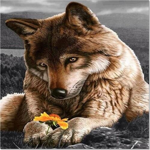 Craft 5d Needlework diamond painting embroidery 3d diamond cross stitch Mosaic kits wolf and Floral sitting room decor painting
