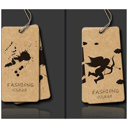 Custom printed gift kraft paper hang tag/price sewing tag/300gsm kraft paper high-grade tag/Jeans hang tag free design