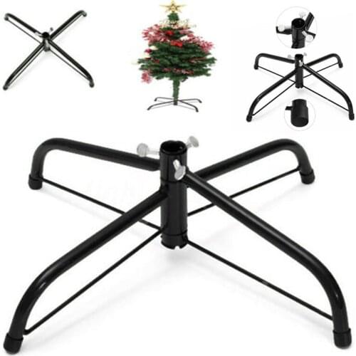 Black Iron Metal Christmas Tree Holder Base Tree Stand Foot Holder Xmas Home Party Decor Tree Support Shelf Holder Rack