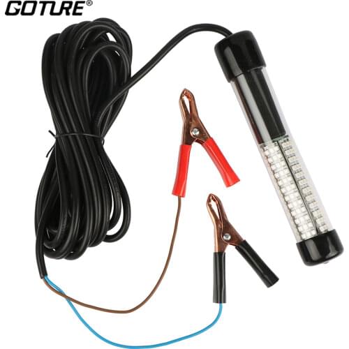 Goture Underwater FIshing Lights IP68 LED Waterproof Lure Bait Lamp Night Lights with 5M Wire for Night Boat Fishing White Green
