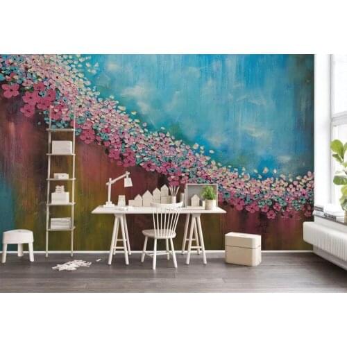 CJSIR Custom Wallpaper 3d Mural Oil Painting Floral Texture Retro TV Background Wall Papers Home Decor Papel De Parede 3d