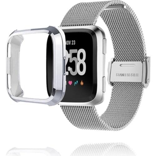 Correa Fitbit Versa 2 3 Band Sense Lite Strap With Screen Protector TPU Case Metal Bracelet For Versa Watchband Accessories