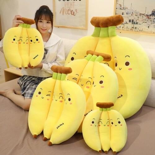 Cute 35/45CM Creative Banana Plush Toys Cute Fruit Pillow Stuffed Soft Sofa Cushion Cute Dolls for Children Girls Birthday Gift