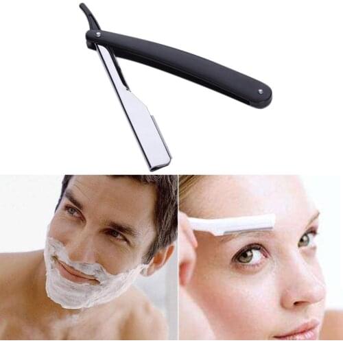 Old Shaver Razor Eyebrow Knife Folding Manual Shaver Holder Home Salon Tool