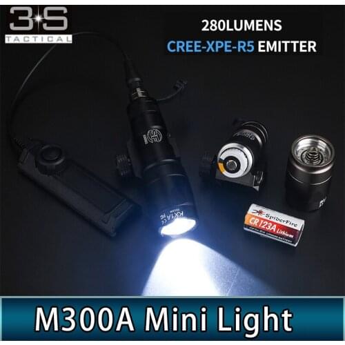 Surefir M300 M300A Mini Scout Light 280lumens LED Weapon Tactical Flashlight Outdoor Hunting Rifl Light
