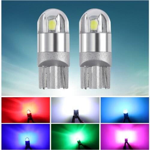 2 PCS LED T10 W5W 194 Car Light Bulbs 12V 3030 2SMD Auto LED License Plate Lamp Parking Lights Clearance Trunk Dome Reading Bulb