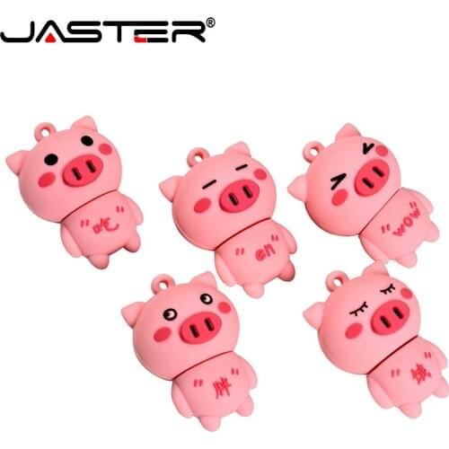 JASTER Cute pink pig USB flash drive pen drive USB stick 4GB 8GB 16GB 32GB 64GB 128GB memory U disk Creative gifts U pendrive