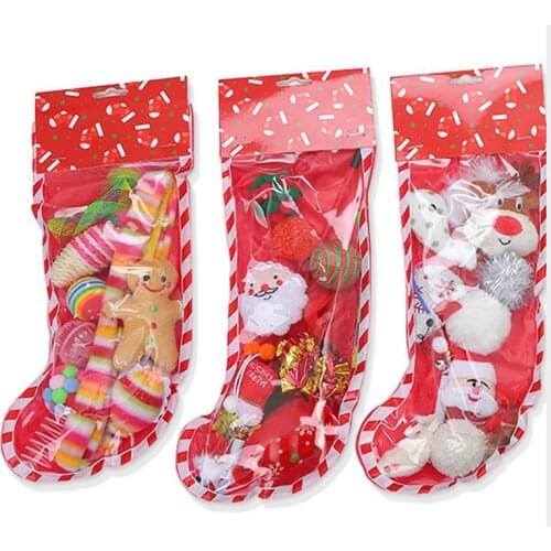 1 Set Pet Doy Cat Toy Christmas Set Plush Game Gift Cute Plush Cat Toys Interactive Funny Mimi Home Pet Toys