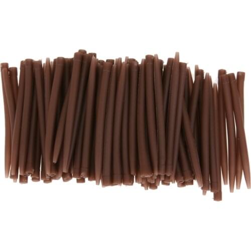 20/50/100pcs/ lot Terminal Carp Fishing Anti Sleeves Connect With Fishing Hook Brown Fish Tool Accessories