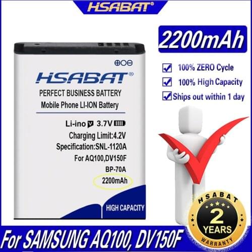 HSABAT BP-70A EA-BP70A IA-BP70A BP70A IABP70A 2200mAh Battery for SAMSUNG AQ100 DV150F ES65 ES67 ES70 ES71 ES73 ES74 ES75 ES80