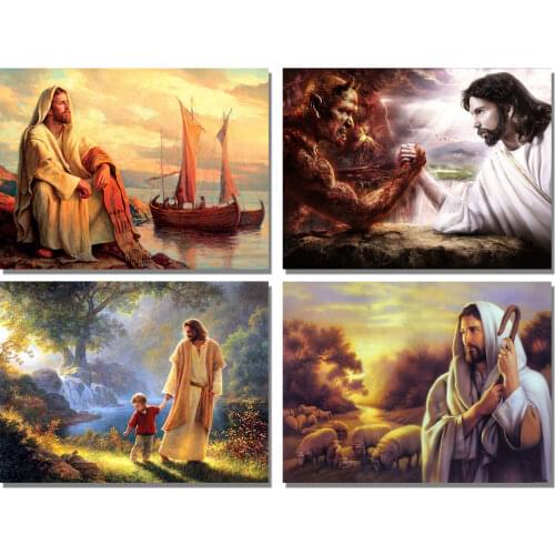 2021 Diy Diamond Painting Jesus Christ Icon Full Round Rhinestones Cross Stitch Crystal Mosaic Diamond Embroidery Rhinestones