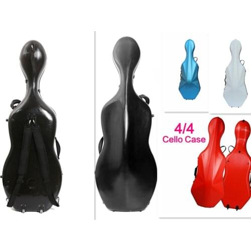 White Full Size Cello Case 4/4 Carbon Cello Hard Case Case Glare 4.2 kg