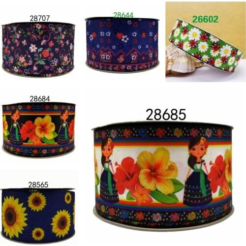 Free shipping 50 yard cartoon printed grosgrain ribbon 28685