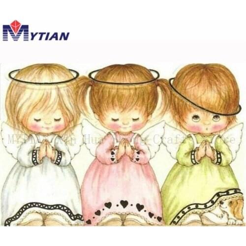 Free Shipping,Tree Little Angels Praying,5D Diamond Painting ,Mosaic Full Drills Diamond Embroidery Wall Sticker Home Decoration