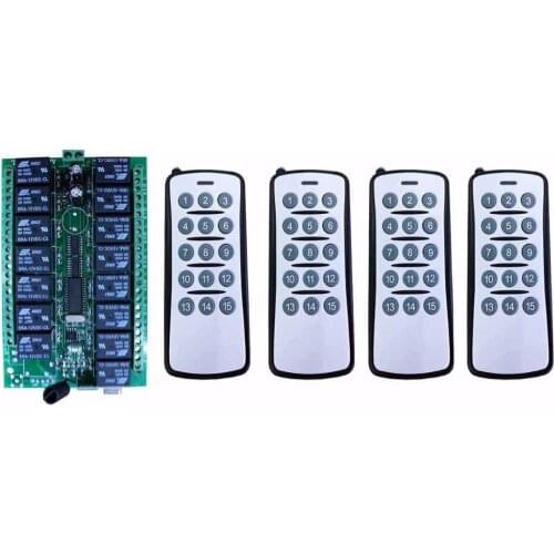 1000M Long Range DC12V 15CH Radio Controller RF Wireless Remote Control Switch Transmitter+Receiver lamp/garage door/shutters