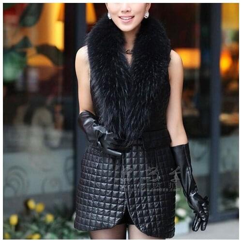 Big hair collar in the explosive style of vest long imitation sheep skin horse clip imitation fur vest coat faux fur