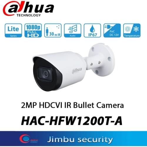 Dahua 2MP HDCVI IR Bullet Camera HAC-HFW1200T-A 3.6MM IR30M CCTV Microphone IP67 HD and SD output switchable Camera