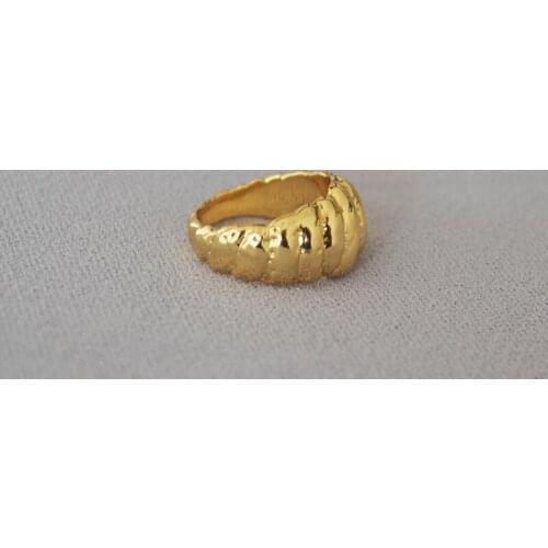 European and American hipsters brass handmade croissants ring index finger ring