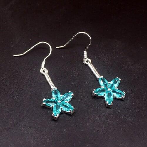 Gemstonefactory Big Promotion Single Unique 925 Silver Genuine Green Topaz Dangle Drop Earrings Jewelry for Women Mom 20213724