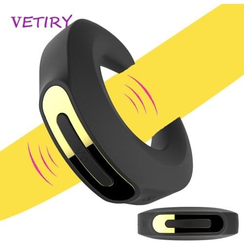 Penis Ring Vibrator Chastity Cock Ring Penis Long Lasting USB Charging Erection Vibrator Delay Ejaculation Sex Toys for Men