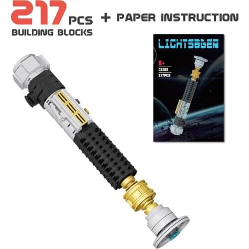 MOC Cylindrical Universal Brick Hilt Robot Grievous Vader Building Blocks Hilt Model Combat Weapon Figures Gift Kid Weapons Toy