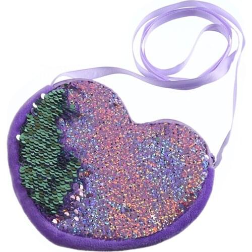 Kid Baby Girl Love & Hearts Sequins Crossbody Coin Purse Wallet Clutch Bags Girls Patchwork Shoulder Bags Cute Crossbody Bag