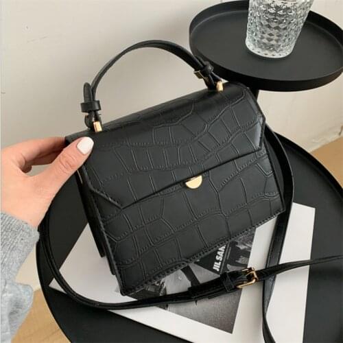 SWDF Stone Patent White Crossbody Bags For Women 2021 Small Handbag Small Bag PU Leather Hand Bag Ladies Designer Evening Bags