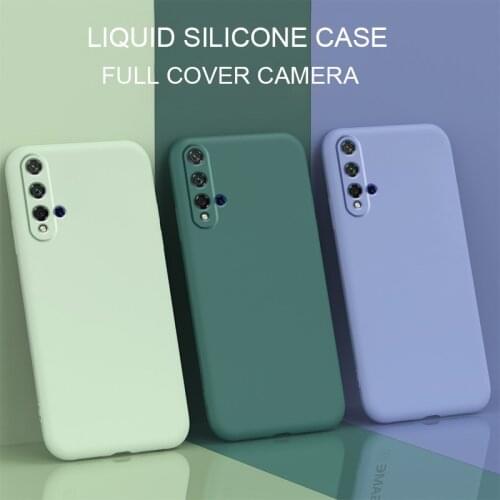 Luxury Liquid Silicone Soft Phone Case For Huawei Nova 5t 3 3i Honor 20 Pro Original Text Full Cover Cases Honor20 Lite nova5t