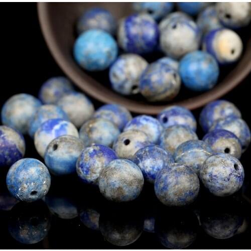 Natural Dull Polish Lapis Lazuli Stone Beads Round Loose Spacer Beads For Jewelry Making DIY Bracelet Handmade 4/6/8/10/12mm