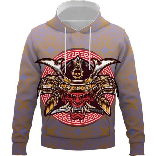 2021 New Japanese style Sweatshirt 3D Printing Hoodie Casual Men And Women Hoodies Japanese samurai skull Sportswear Streetwear