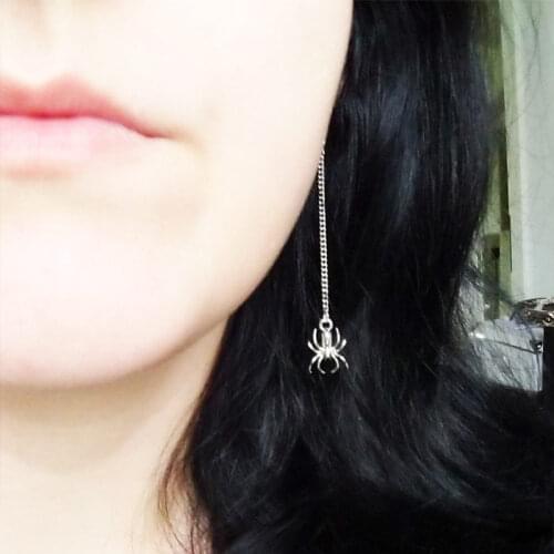 New Goth Long Chain Spider Earrings Jewellery Rock Grunge Horror Creative Punk Charm Beautiful Fashion Women Gift 2021 Halloween
