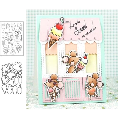 New Mouse Ice Cream Metal Cutting Dies Stamps Dies Scrapbooking Mold Cut DIY Handmade Tools Craft Decoration 2021 New Metal Dies