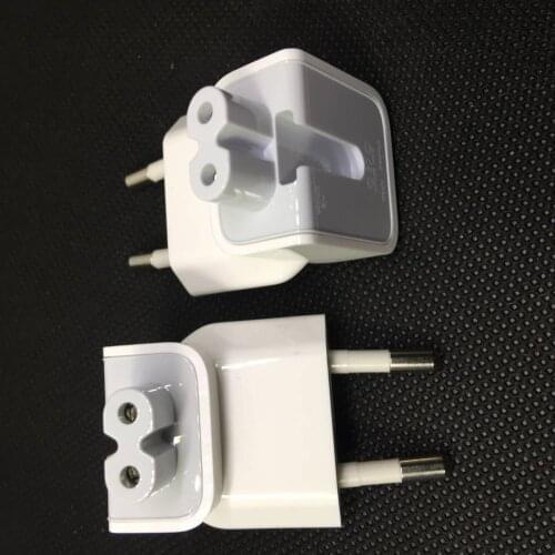 Genuine Wall AC Detachable Electrical Euro power cable EU Plug Duck Head for APPLE USB Charger NOTEBook Transfer Power Adapter