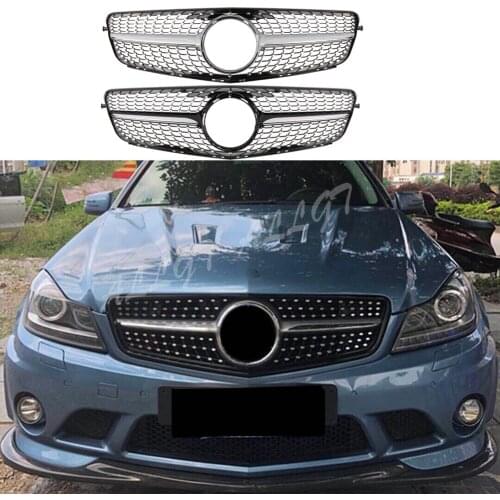 Car Front Grill Upper Grill Pre Facelift Fit For Mercedes Benz C-CLASS W204 2008 2009 2010 2011 2012 2013 2014 DIAMOND