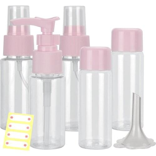 Plastic Bottle 7pcs Empty Containers Travel Cosmetic Bottle Set Makeup Face Lotion Liquid Travel Mini Make Up Transparent Pot