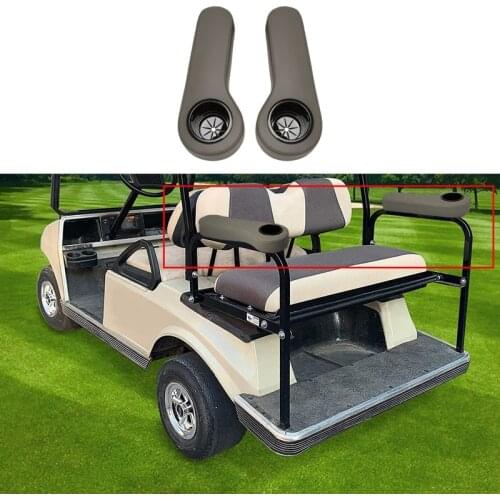 Golf Cart Seat Armrest Cover with Cup Holder for EZGO Club Car Yamaha Upgrade Support Frame Gray