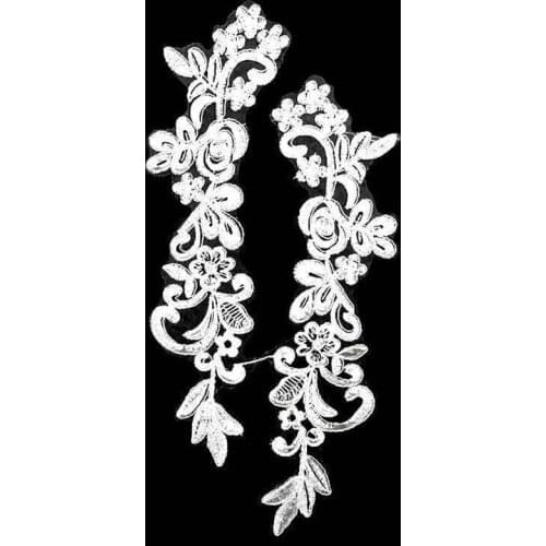 Luxury Tulle White Organza 3d Flowers Embroidery Laces Corsage Applique Clothing Patch Weddig Dress Guipure Garment Sewing Decor