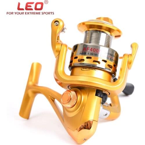 Large Drag Fishing Reel Gold Metal 5.5:1 Gear Ratio 1000-5000 Series 6BB Fishing Wheel Folding Rocker Lure Fishing Reel Spinning