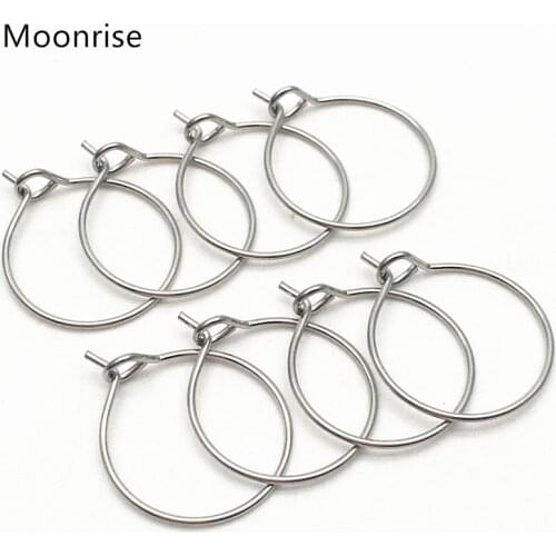 20Pcs 15/20/25/30/35/40mm Stainless Steel Wine Glass Charm Rings Earring Hoops DIY Jewelry Making Accessories