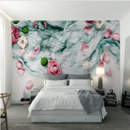Wellyu Custom large fresco 3d forest system Nordic style textile cloth rose dry flower background wall fabric wallpaper