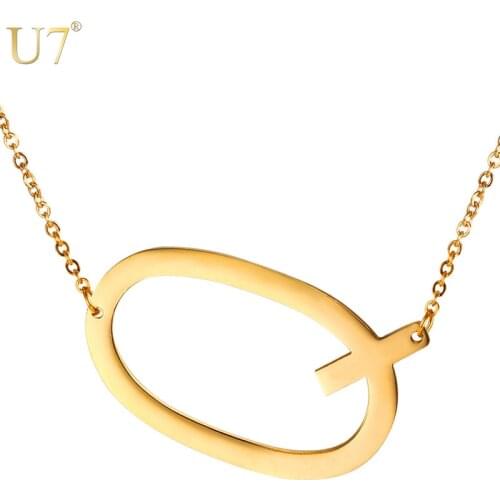 U7 Initial Q Letter Necklace Choker Alphabet Charm Name Jewelry Women Gift for Her Personalized Minimalist Gold Color P1114