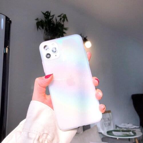 Gimfun Rainbow Gradient Ultra Thin Hard Pc Phone Case for Iphone 11 Pro Max 7 8plus X Xsmax Glitter Full Protective Back Cover