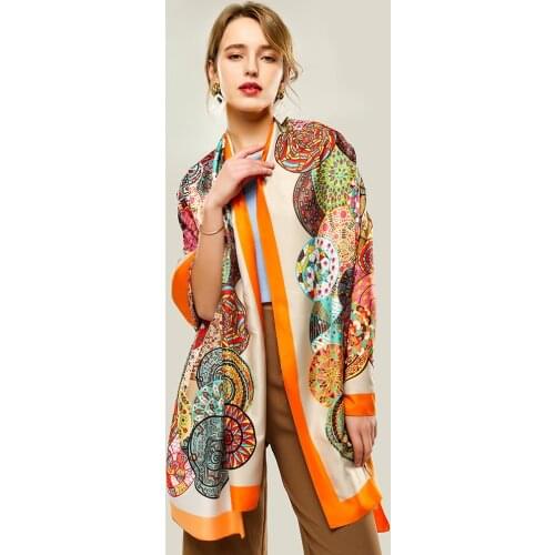 2021 Designer Colorful snail pattern women Scarves Luxury Brand Square Scarf Female Printed Head Hijab Women Satin Scarf Foulard