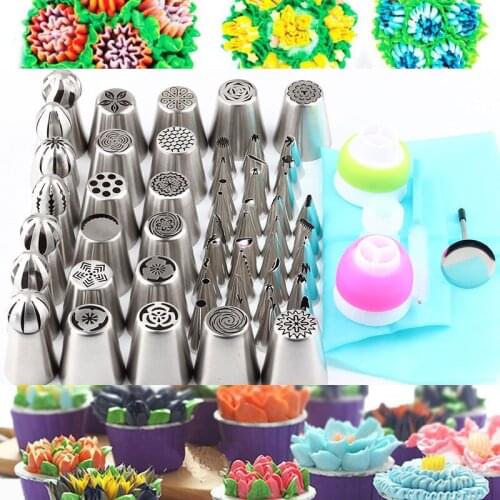 1 Brush 3Pcs Coupler 1Pcs Silicone Bag+67Pcs Pastry Ball ShapeTips Icing Piping Russian Nozzles Stainless Steel Cake Decorating