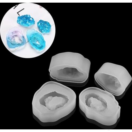 1pcs Crystal Epoxy Jewelry Pendant Simulated Rough Stone Crystal Cluster Silicone Molds For DIY Jewelry Making Findings Supplies
