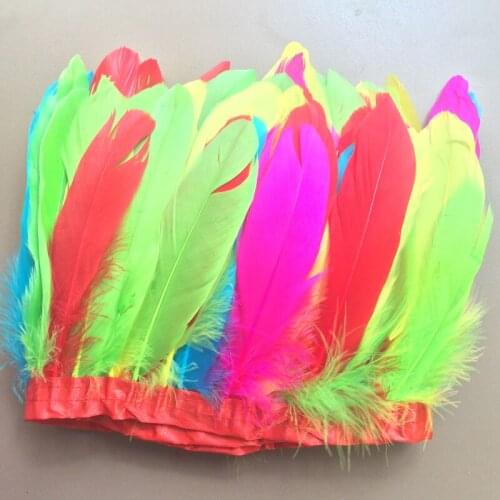 10 yards/lot 15-20cm colorful Goose feather trims Geese feather ribbons feather fringes carnival dance dress