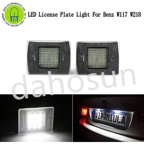 2Pcs Dahosun White LED License Plate Lights Fit for Mercedes-Benz W218 W117 W176 W156 W166 R172 X166 GL CLA Tail Lamp