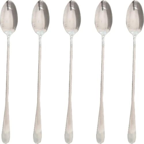 2Pcs Long Handle Spoons Stainless Steel Tea Coffee Spoon Ice Cream Teaspoons Kitchen Tool Tableware Accessories Flatware