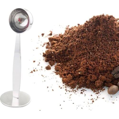 2 in 1 coffee spoon Stainless steel powder press 10g standard spoon Dual-purpose coffee bean spoon Coffee maker accessories